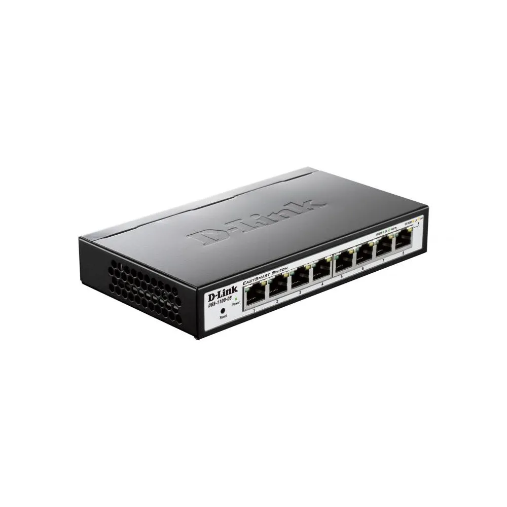 Switch d-link dgs-1100-08 8 porturi gigabit capacity 16gbps 8k mac D-link - 1