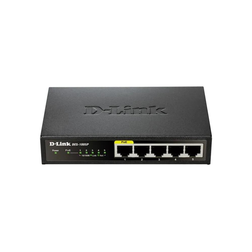 Switch d-link des-1005p 5 porturi 10/100mbps 1 port poe 802.3af D-link - 1