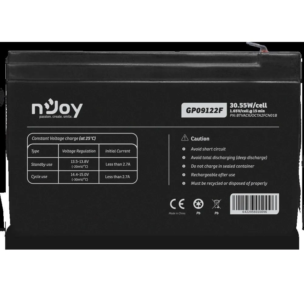 Acumulator njoy gp09122f 12v 30.55w/cell Njoy - 1