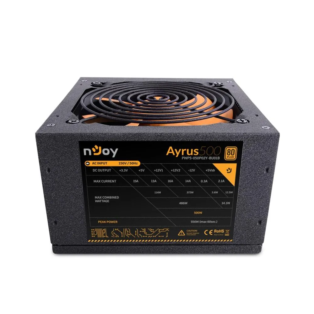 Sursa atx njoy 500w ayrus 500 eff 80% 12v 2.3 Njoy - 1