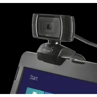 Camera web trust hd 720 cu rez 1280 x 720 usb 2.0 microfon negru tr-18679 (include tv 0.18lei) Trust - 1