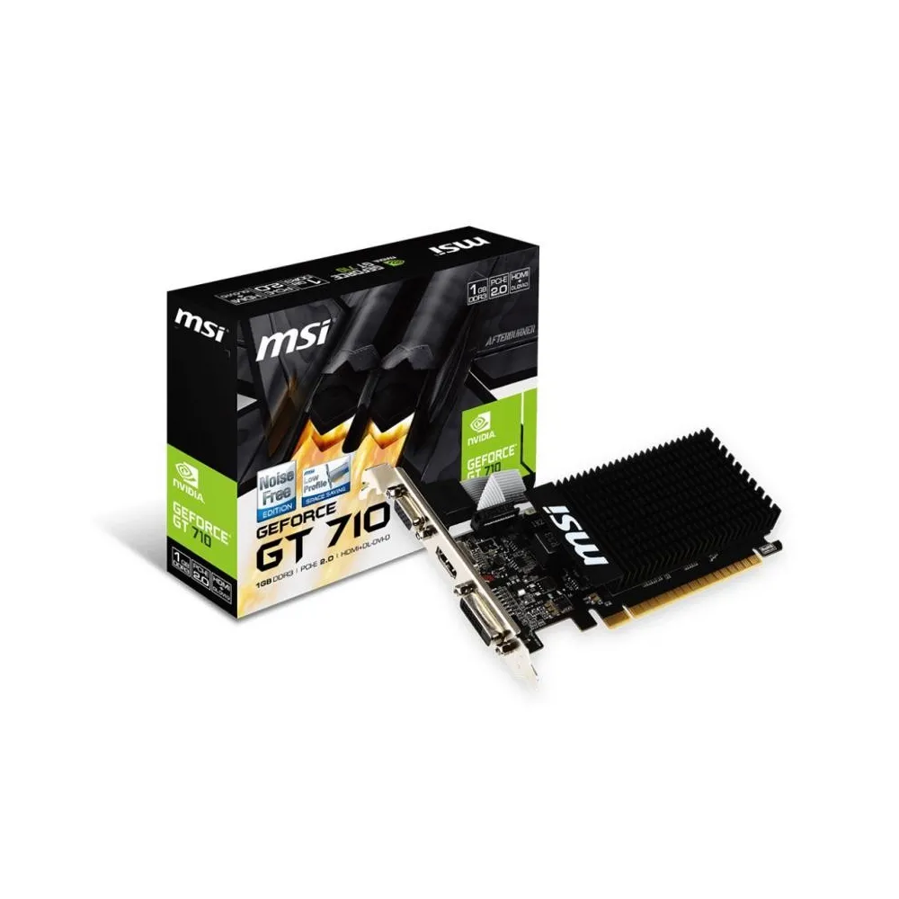 Placa video msi nvidia gt710 1gd3h lp gt 710 pci-e Msi - 1
