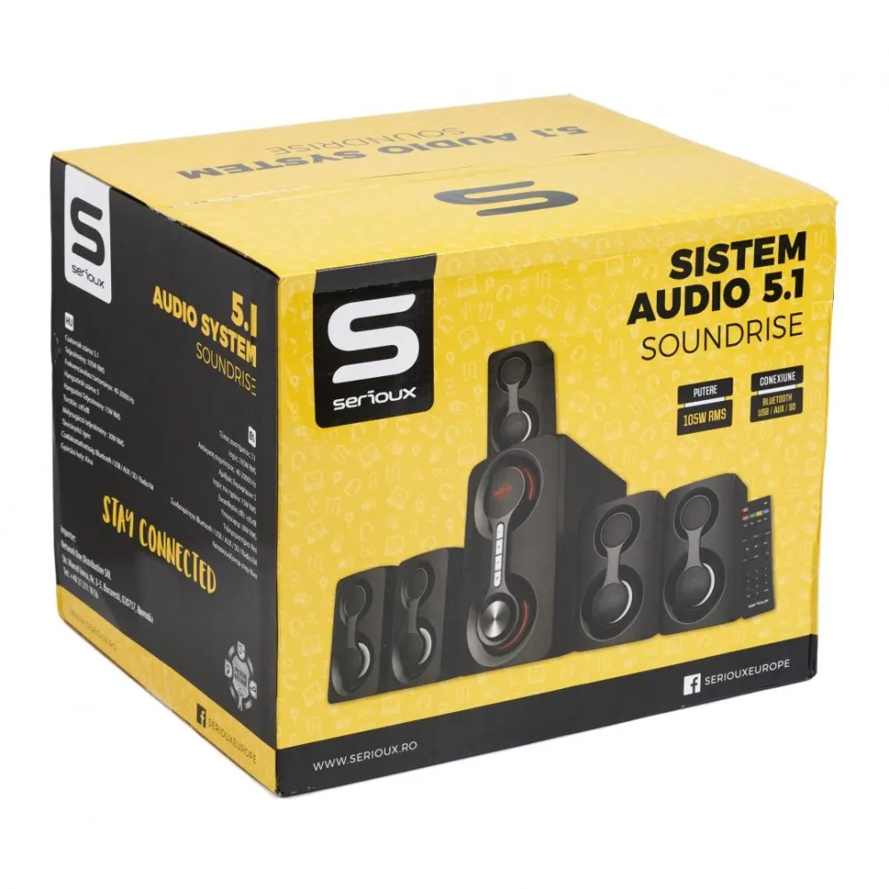 Boxe serioux 5.1 soundrise 51105w putere totala 105w rms tip Serioux - 1