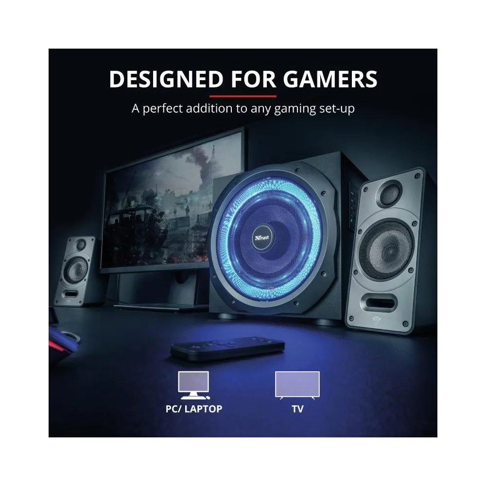 Boxe stereo gxt 688 torro illuminated 2.1 speaker set  specifications Trust - 1