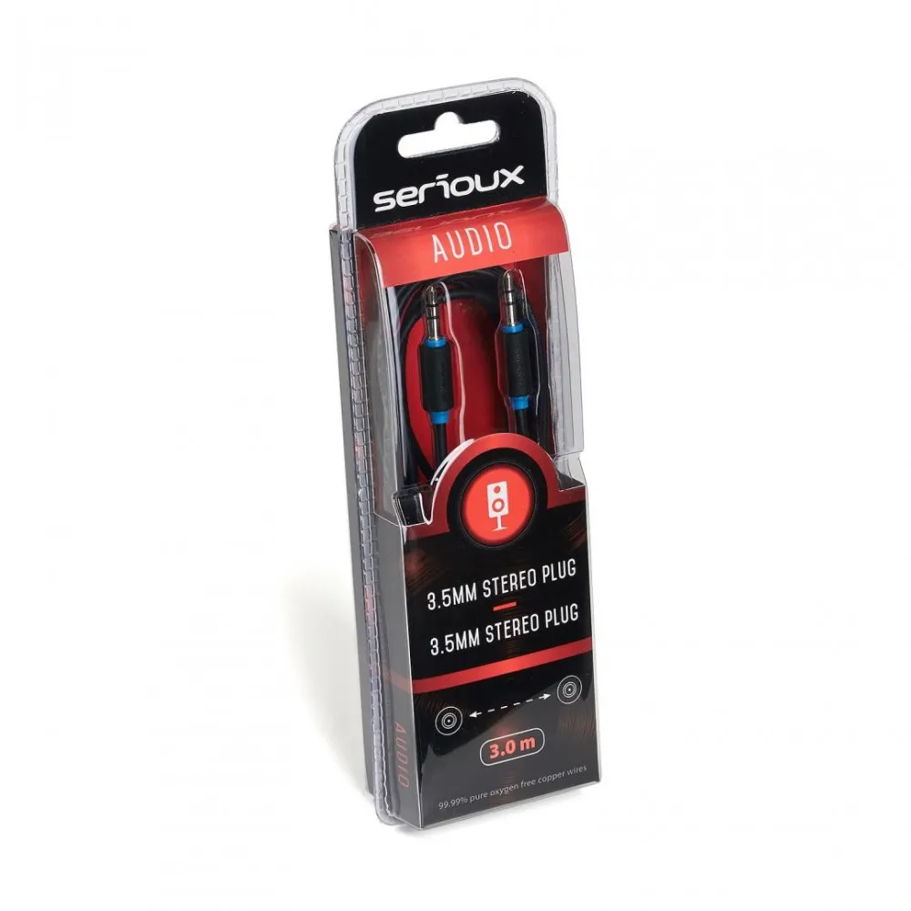 Cablu audio serioux jack stereo 3.5mm tata - jack stereo Serioux - 1