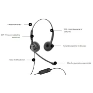 Casti cu microfon axtel ms2 duo nc usb cablu usb Axtel - 1