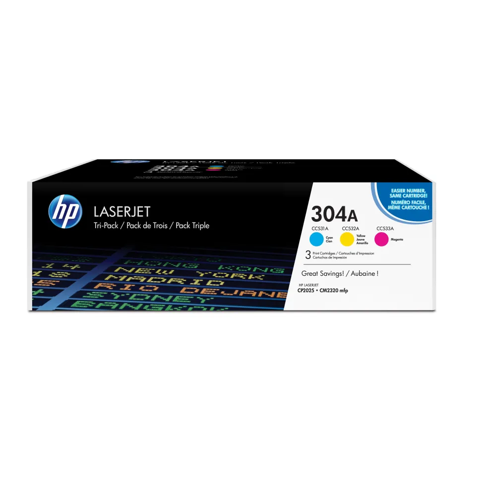 Toner HP 304A  Tri-Pack  Color C/ M/ Y Hp - 1