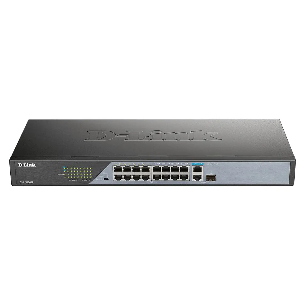 D-Link DSS-100E-18P switch-uri Fara management Fast Ethernet (10/100) Power over Ethernet (PoE) Suport Negru D-link - 1