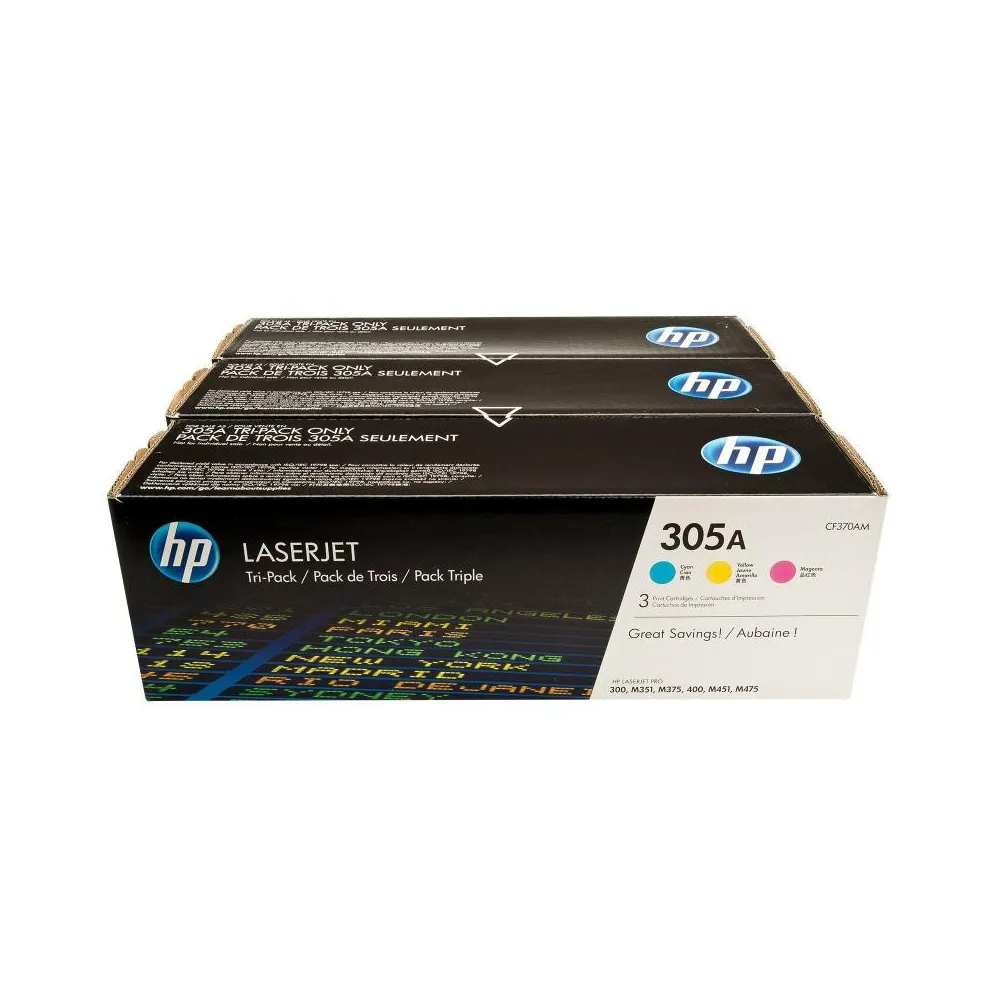 Toner HP 305A Tripe Pack C/ M/ Y Hp - 1