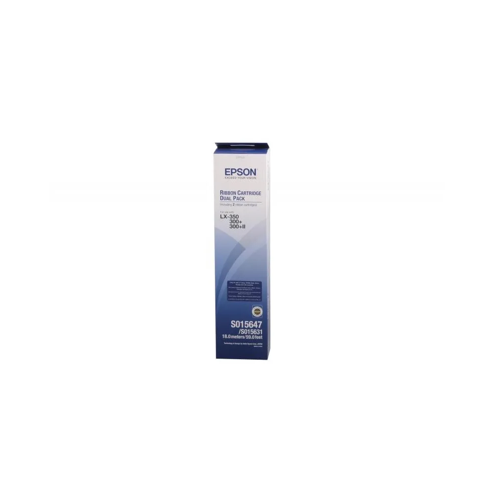 Ribbon epson s015647 dualpack negru pentru epson lx-350/300+/300+ii Epson - 1