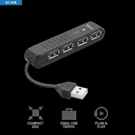 Adaptor trust vecco mini 4 port usb 2.0 hub  specifications Trust - 1