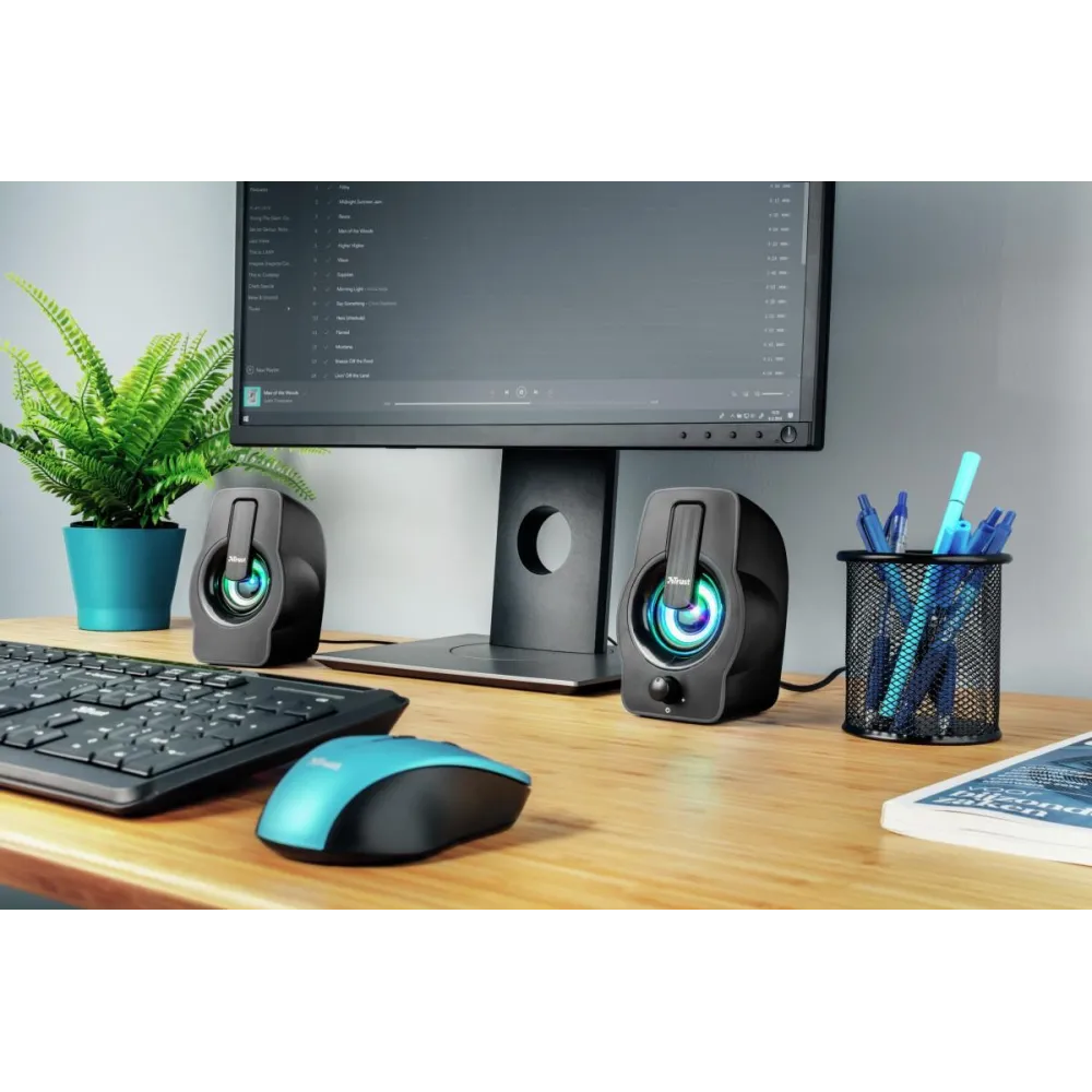 Boxe stereo trust gemi rgb 2.0 speaker set - black Trust - 1