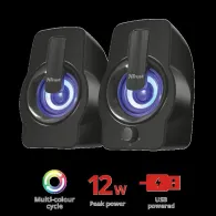 Boxe stereo trust gemi rgb 2.0 speaker set - black Trust - 1