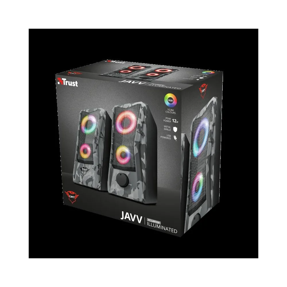 Boxe stereo gxt 606 javv rgb-illuminated 2.0 speaker set  specifications Trust - 1