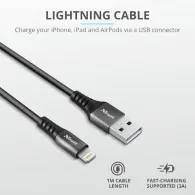 Cablu incarcare trust keyla extra-strong usb to lightning cable 1m Trust - 1
