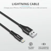 Cablu incarcare trust ndura usb to lightning cable 1m  specifications Trust - 1