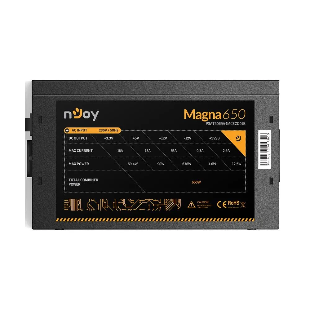 Sursa atx njoy 650w magna 80+ bronze  putere (w) 650 Njoy - 1