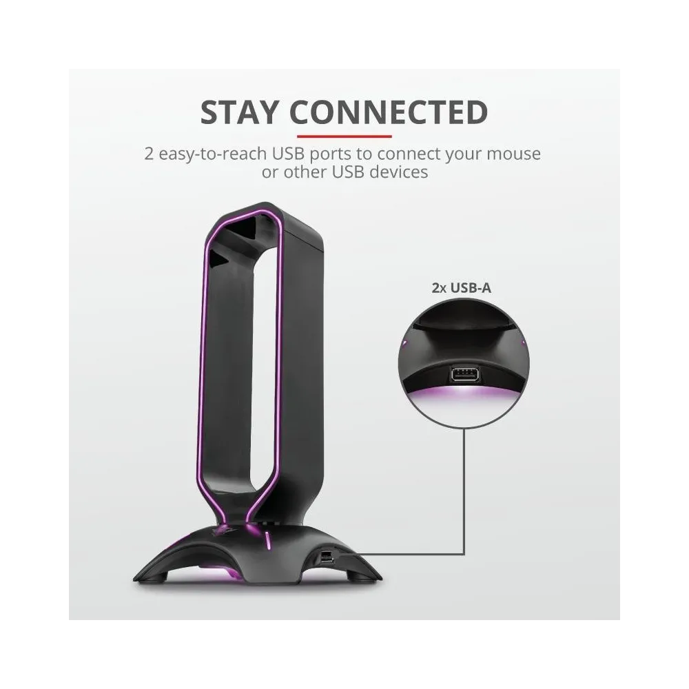 Casti cu microfon trust gxt 265 cintar rgb headset stand Trust - 1