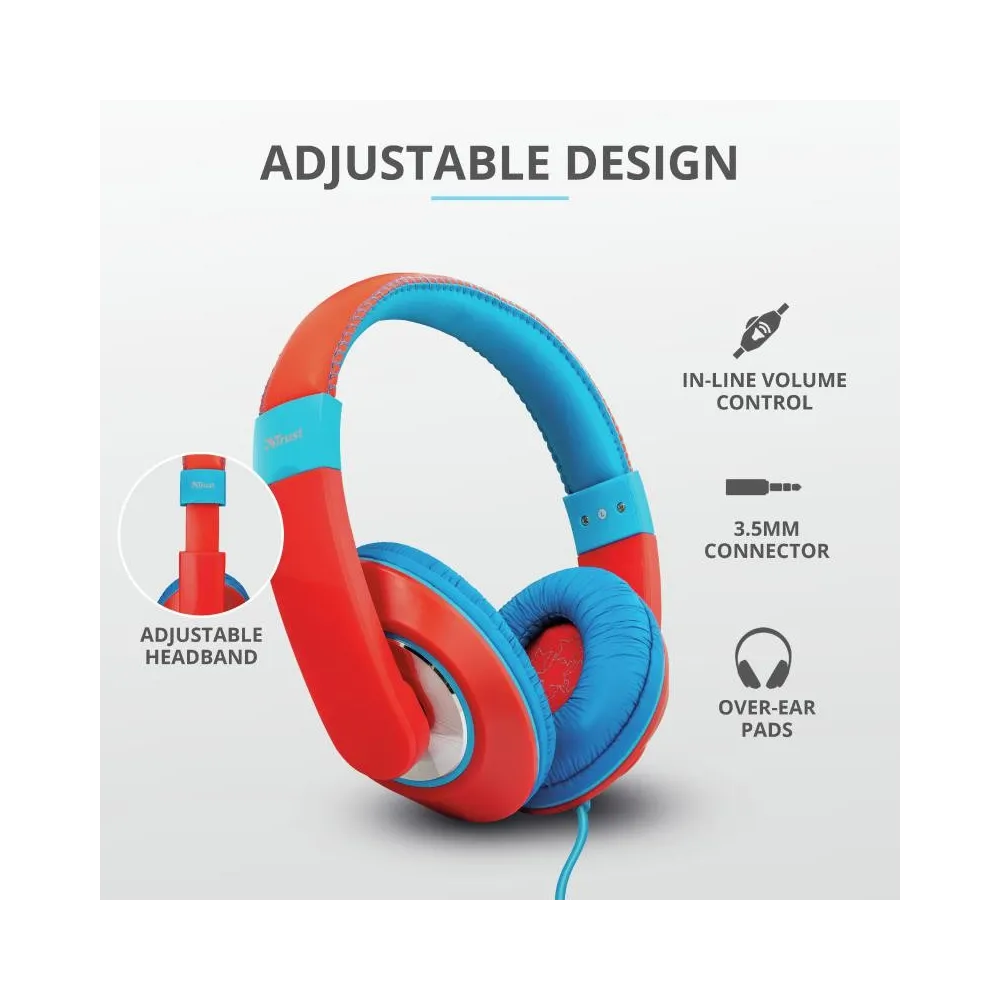 Casti cu microfon trust sonin kids headphones - red  specifications Trust - 1