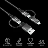 Cablu incarcare trust keyla extra-strong 4-in-1 usb cable 1m  specifications Trust - 1