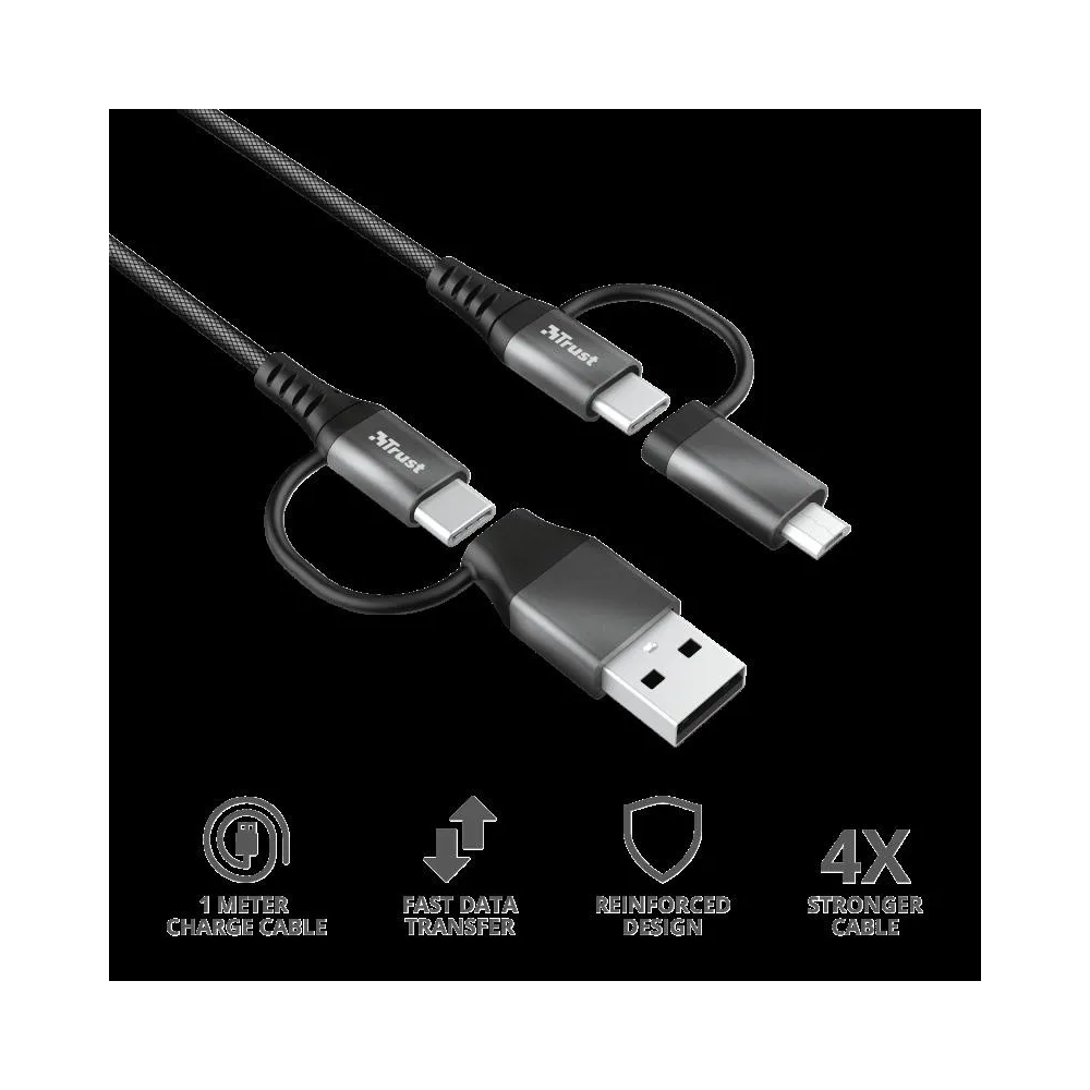 Cablu incarcare trust keyla extra-strong 4-in-1 usb cable 1m  specifications Trust - 1