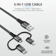 Cablu incarcare trust keyla extra-strong 3-in-1 usb cable 1m  specifications Trust - 1