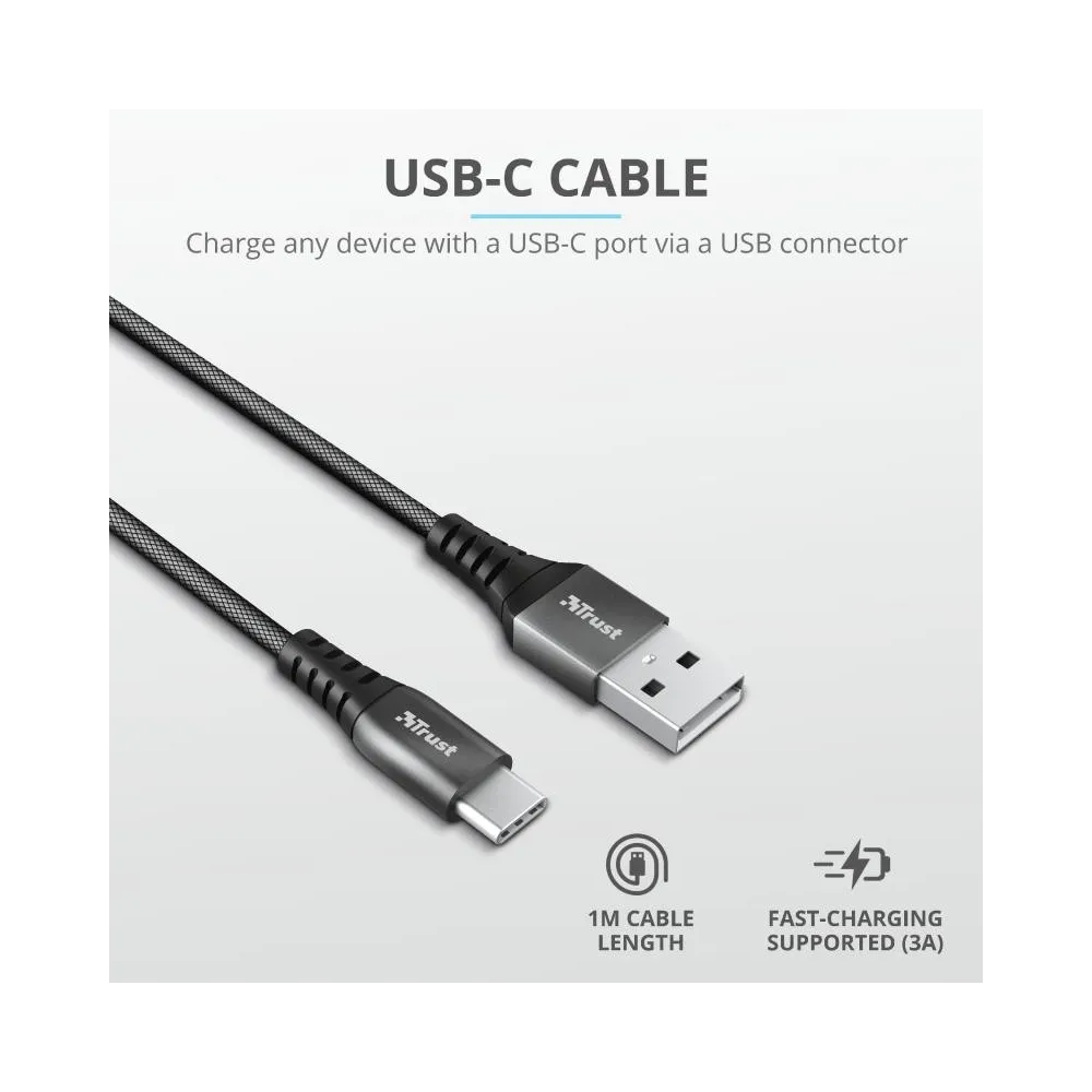 Cablu incarcare trust keyla extra-strong usb to usb-c cable 1m Trust - 1