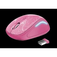 Mouse trust yvi fx pc sau nb wireless 2.4ghz optic 1600 dpi butoane/scroll 4/1 iluminare buton selectare viteza roz tr-22336 (in