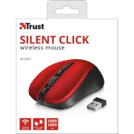 Mouse trust mydo silent click pc sau nb wireless 2.4ghz optic 1800 dpi butoane/scroll 4/1 buton selectare viteza rosu tr-21871 (