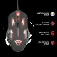Mouse trust gxt 108 rava gaming cu fir usb optic 2000 dpi butoane/scroll 6/1 iluminare buton selectare viteza negru tr-22090 (in