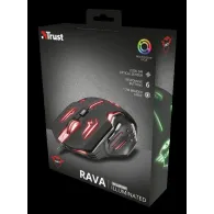 Mouse trust gxt 108 rava gaming cu fir usb optic 2000 dpi butoane/scroll 6/1 iluminare buton selectare viteza negru tr-22090 (in