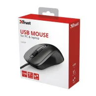 Mouse trust carve pc sau nb cu fir usb optic 1200 dpi butoane/scroll 3/1  negru tr-23733 (include tv 0.18lei) Trust - 1