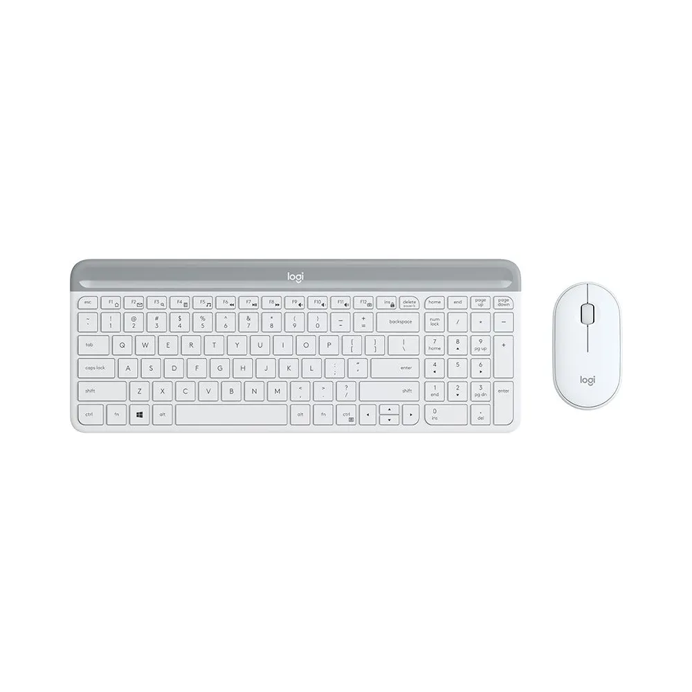 Logitech Slim Wireless Keyboard and Mouse Combo MK470 tastaturi USB QWERTY Englez Alb Logitech - 1