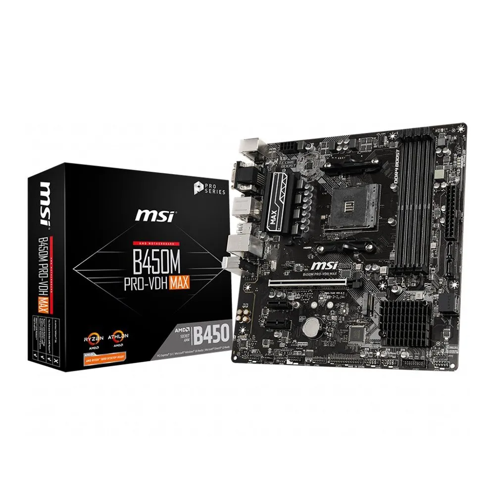 Msi main board desktop b450 (sam4 4xddr4 1xpci-e x16 2xpci-e Msi - 1