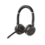 Jabra Evolve 75 UC Stereo Căști Prin cablu & Wireless Bandă de fixare pe cap Birou/Call center Micro-USB Bluetooth Negru, Roşu J
