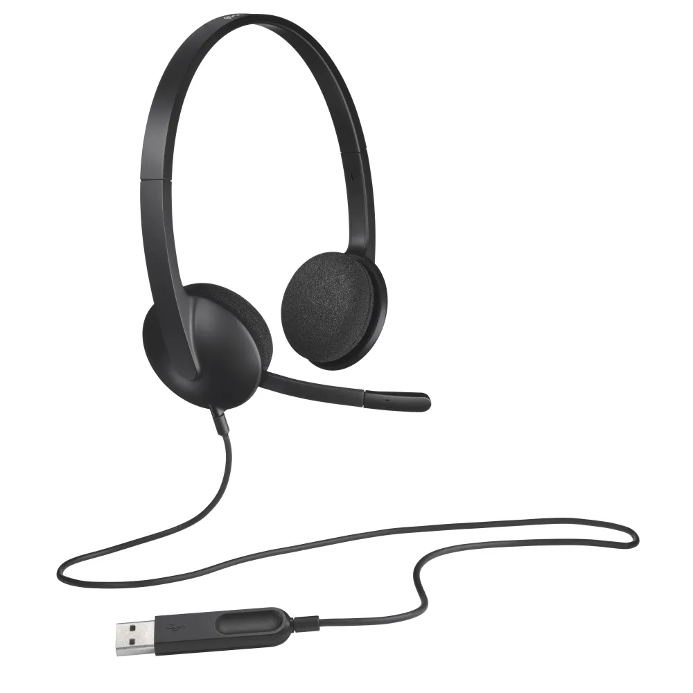 Logitech H340 USB Computer Headset Căști Prin cablu Bandă de fixare pe cap Birou/Call center USB Tip-A Negru Logitech - 1