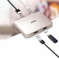 ATEN UH3235 USB 2.0 Type-C Roz Auriu Aten - 3