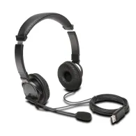 Kensington K97601WW cască audio & cască cu microfon Căști Prin cablu Bandă de fixare pe cap Calls/Music USB Tip-A Negru Kensingt