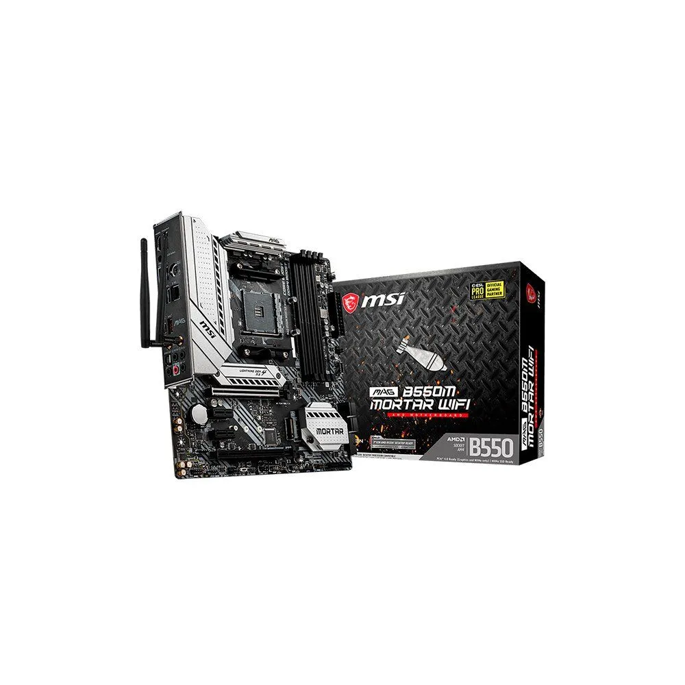 Msi main board desktop b550m mortar wifi am4 4xddr4 2xpci-ex16 Msi - 1
