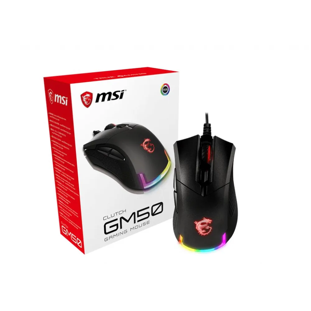 MSI CLUTCH GM50 mouse-uri Mâna dreaptă USB Tip-A Optice 7200 DPI Msi - 1