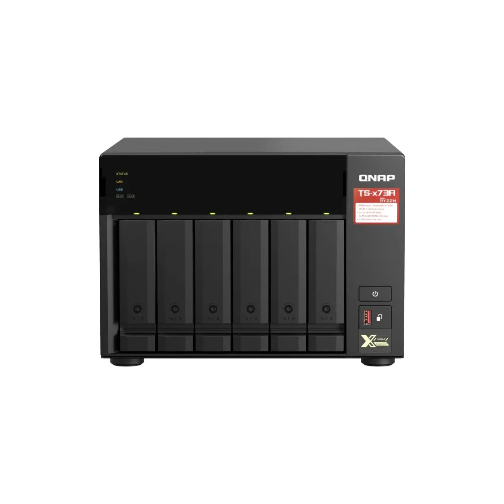 QNAP TS-673A-8G NAS & servere de stocare a datelor Tower Ethernet LAN Negru V1500B Qnap - 1
