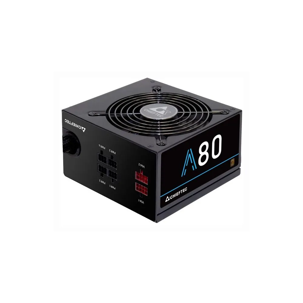 Sursa chieftec 650w (real) a-80 series semi-modulara fan 12cm compatibila 80plus bronze 85% eficienta 1x cpu 4+4 2x pci-e (6+ Ch