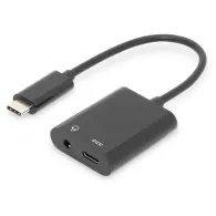 Digitus ak-300400-002-s cable usb 3.1 type c gen.2 superspeed+ 10gbps mini jack 3.5mm + type usb c black ak-300400-002-s Digitus
