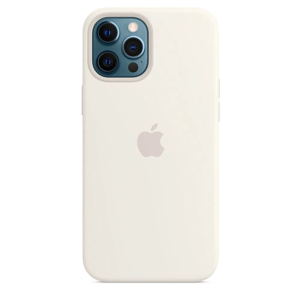 Apple iphone 12 pro max silicone case with magsafe - white mhle3zm/a Apple - 1