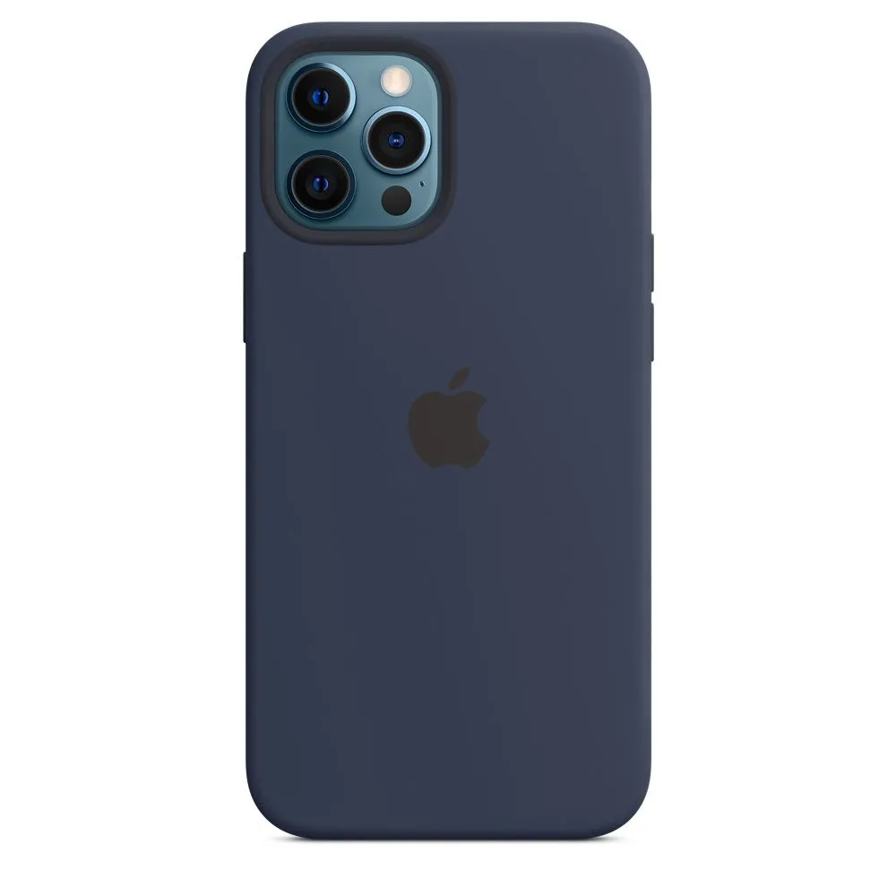 Apple iphone 12 pro max silicone case with magsafe - deep navy mhld3zm/a Apple - 1