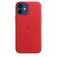 Apple iphone 12 mini leather case with magsafe - (product)red mhk73zm/a Apple - 1