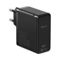 Incarcator retea baseus gan2 fast charge 100w 1 x usb type-c 5v/3a max include cablu usb type-c la usb type-c 100w 1.5m negru Ba