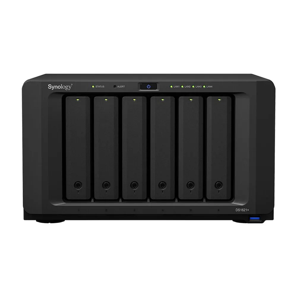 Synology ds1621+ nas amd v1500b quad-core 2.2 ghz 4gb ddr4 3xusb 3.2 gen 1 2xesata 6 bay ds1621+ Synology - 1