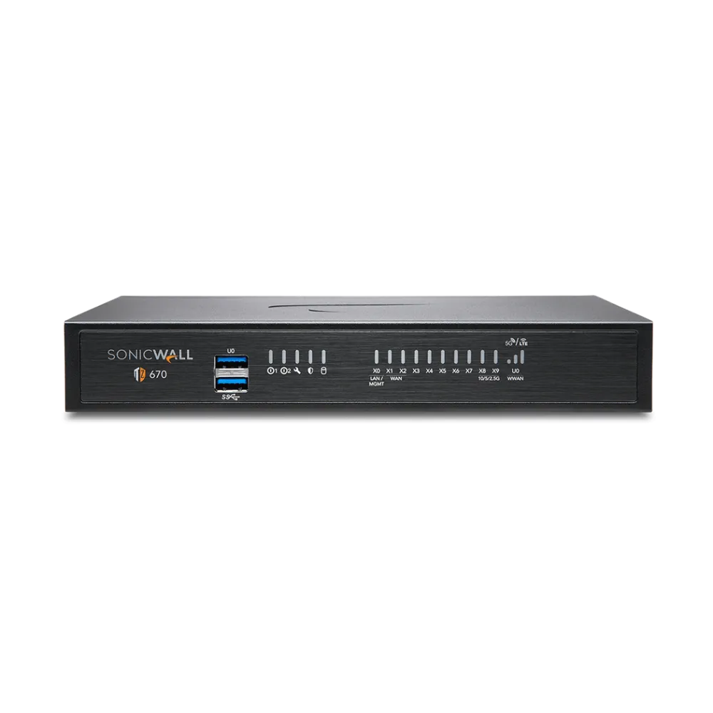 Firewall sonicwall model tz670 8xgbe 2xusb 3.0 firewall throughput 5gbps Sonic wall - 1