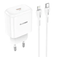 Incarcator retea cu cablu lightning blue power bbn3 quick charge 20w 1 x usb tip-c alb  314524 (include tv 0.8lei) Blue power - 